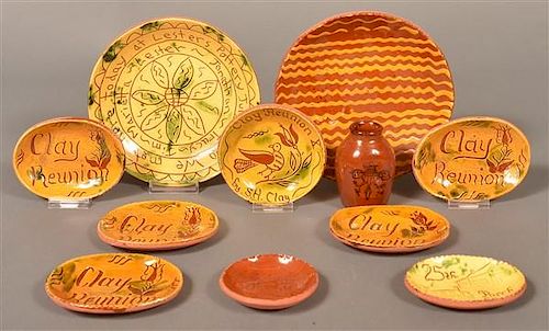 Ten Various Pieces of Breininger Pottery.