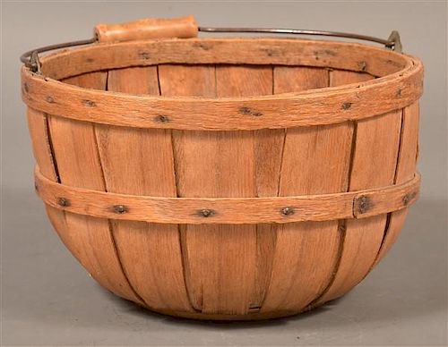 Vintage Oak Stave Field Basket.