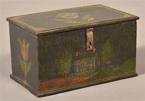 Jonas Weber Painted Pine Trinket Box.