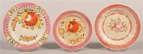 3 Queens and Kings Rose Soft Paste China Plates.