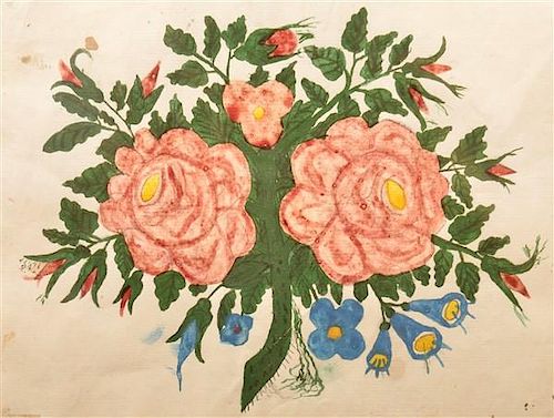PA Late 19th Century Floral Watercolor Drawing.