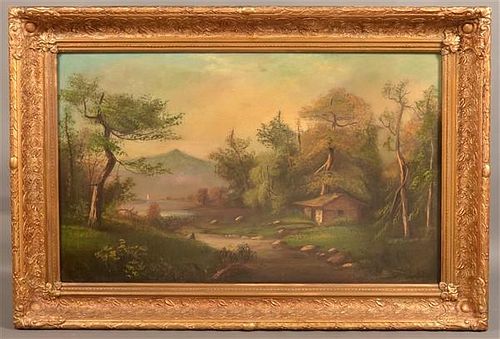 19th Century Continental Oil on Canvas Painting.