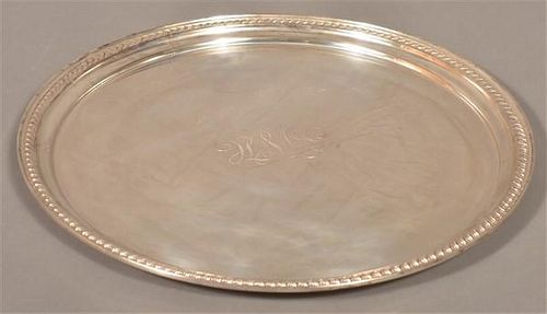 Tuttle Sterling Gadrooned Border Circular Tray.