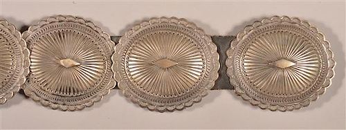 Vintage Navajo Sterling Silver Concho Belt.