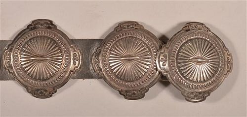 Vintage Navajo Sterling Silver Concho Belt.