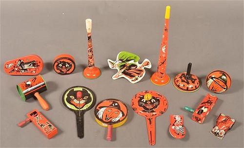 15 Halloween Tin Lithograph Noise Makers
