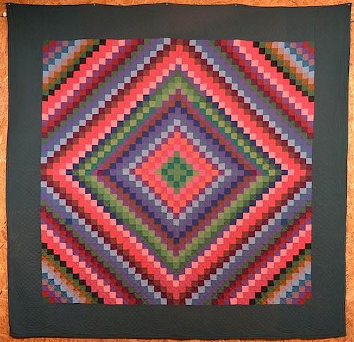 Vintage Amish Sunshine and Shadow Quilt.