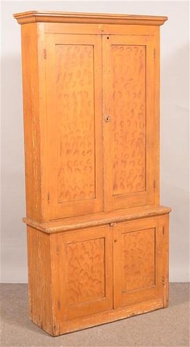 PA 19th Century Small Step-back Cupboard.