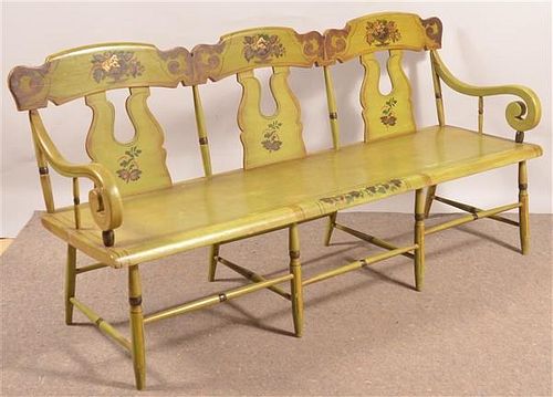 Pennsylvania 19th Cent. Boot-jack Back Settee.