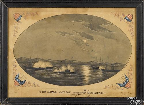 Watercolor depiction of the Naval Action at Anton Lizardo March 6th 1860