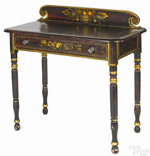 New England Sheraton painted pine dressing table, ca. 1825
