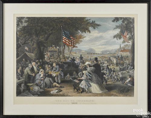 After Chapman, pair of color engraved Centennial scenes, titled The Day We Celebrate
