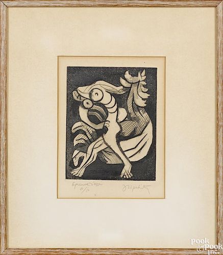Jacques Lipchitz (French/American 1891-1973), aquatint, titled Danseuse et Coq, signed