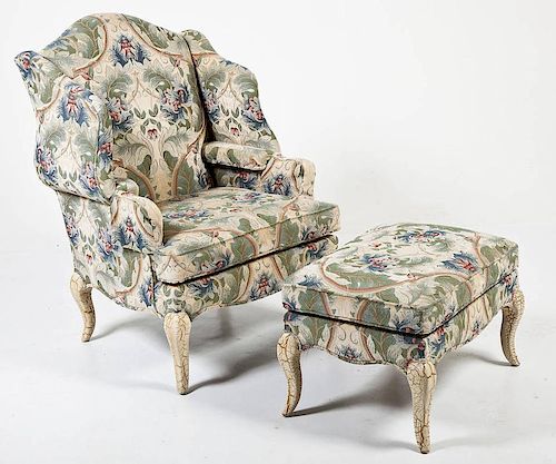 Pearson French Style Chair & Ottoman