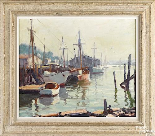 Emile Albert Gruppe (American 1896-1978), oil on canvas, titled Afternoon Light Smith Cove