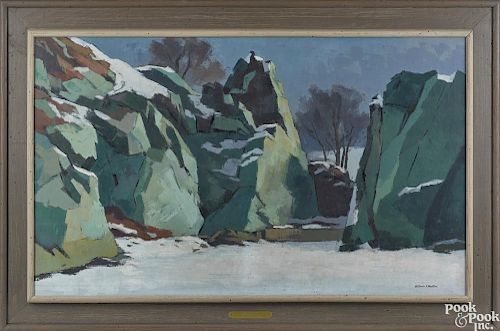 Antonio Martino (American 1902-1988), oil on canvas, titled Serpentine Quarry, signed