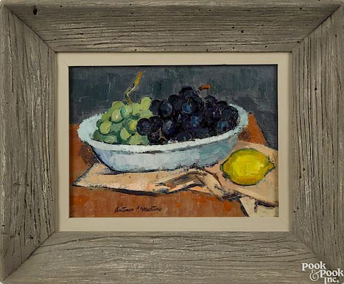 Antonio Martino (American 1902-1988), oil on canvas still life, with fruit, signed lower left