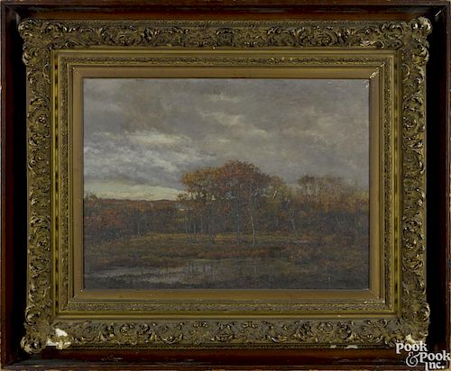 Arthur Turnbull Hill (American 1868-1929), oil on canvas Long Island, New York landscape
