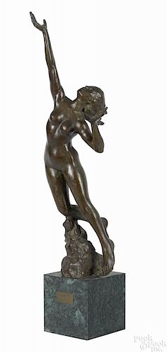 George Anthonisen (American, b. 1936), patinated bronze female nude, titled Spring, 17 3/4'' h.