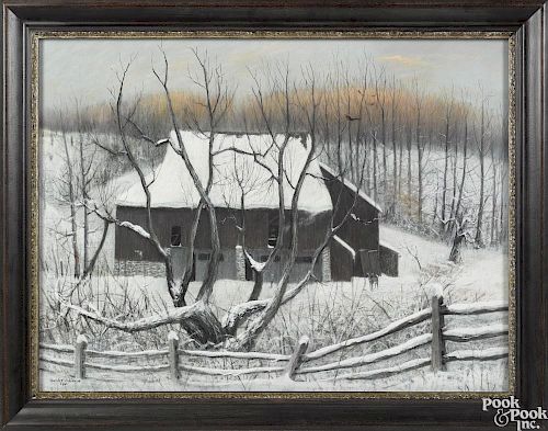 Barclay Rubincam (American 1920-1978), pastel, titled Winter Morning, signed lower left