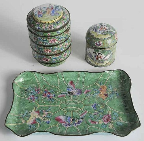 Three Pieces Chinese Cloisonné