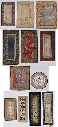 Twelve Embroidered Silk Panels