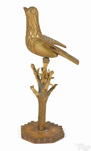 Southeastern Lancaster County Carver, bird on stump, ca. 1900, 7 1/2'' h.