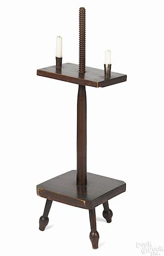 New England painted maple and pine adjustable candlestand, early 19th c.