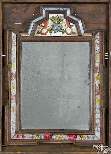 William & Mary courting mirror, early 18th c., 18 1/4'' x 13''.