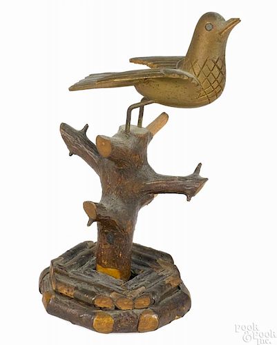 Southeastern Lancaster County Carver, bird on stump, ca. 1900, 5 7/8'' h.