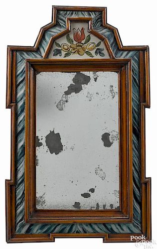 William & Mary courting mirror, early/mid 18th c., 13 1/2'' x 8 1/4''.