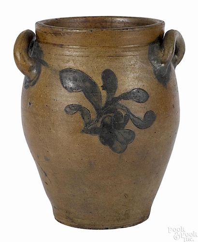 Joseph Remmey, New York stoneware crock, ca. 1800, impressed J. Remmey Manhattan-Wells New York