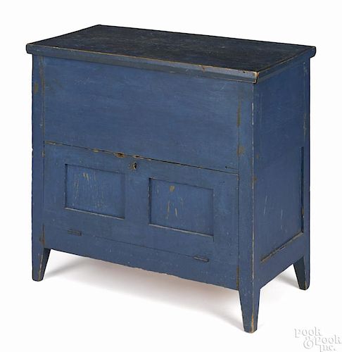 Important Shenandoah County, Virginia painted hard pine sugar chest, 19th c.