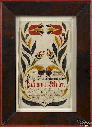 Hereford Township artist (Berks County, Pennsylvania, early 19th c.), ink and watercolor fraktur