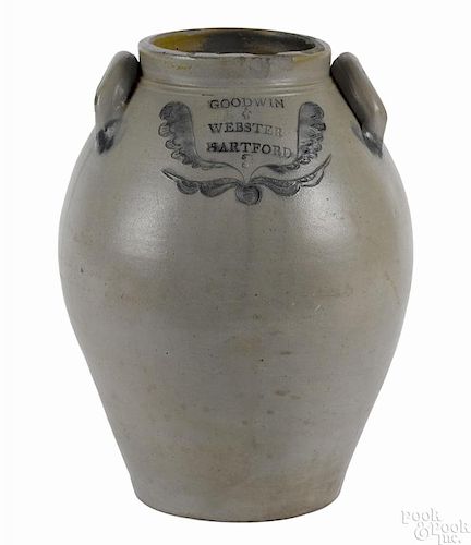 Connecticut stoneware crock, early 19th c., impressed Goodwin & Webster Hartford