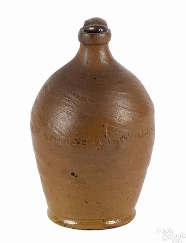 Albany, New York stoneware jug, dated 1811, impressed Paul Cushman's Stoneware Factory, 7'' h.