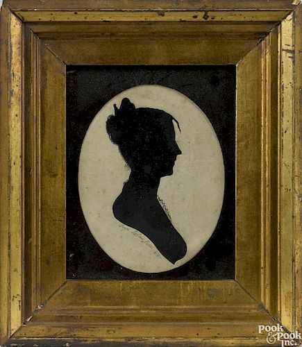 John Joye (Essex, Massachusetts, b. 1790), pair of hollowcut silhouettes of a man and woman