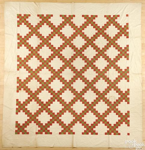 Pennsylvania Irish chain quilt, ca. 1850, 110'' x 117''.