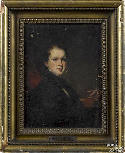 Henry Inman (American 1801-1846), oil on canvas portrait of Major James Alexander Hamilton, signed