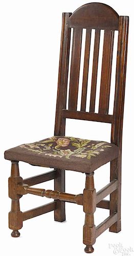 Southeastern Pennsylvania William & Mary walnut banisterback chair, ca. 1730.