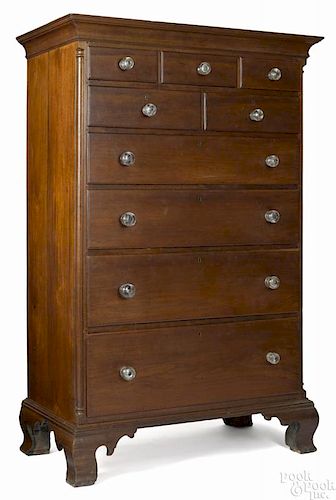 Lancaster County, Pennsylvania Chippendale walnut tall chest, ca. 1775