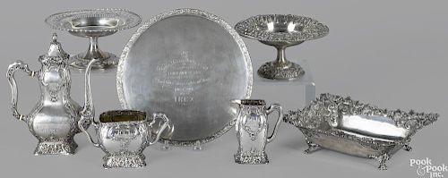 Sterling silver trophies for the Corinthian Yacht Club, Philadelphia, 1894-1901