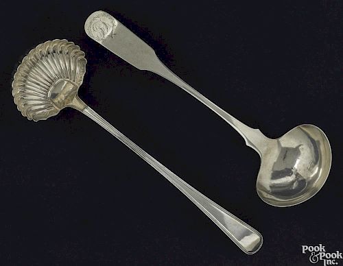 Two American coin silver ladles, early 19th c., to include examples by Joseph Foster, Boston