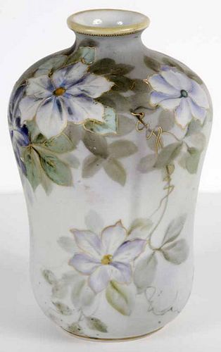 Nippon Floral-Decorated Vase