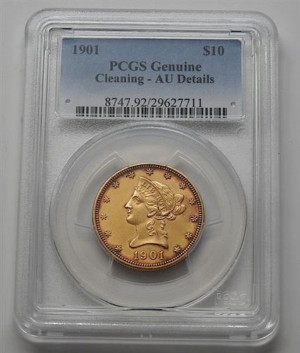 PCGS 1901 Liberty Head 10 Dollar Eagle Gold US Coin