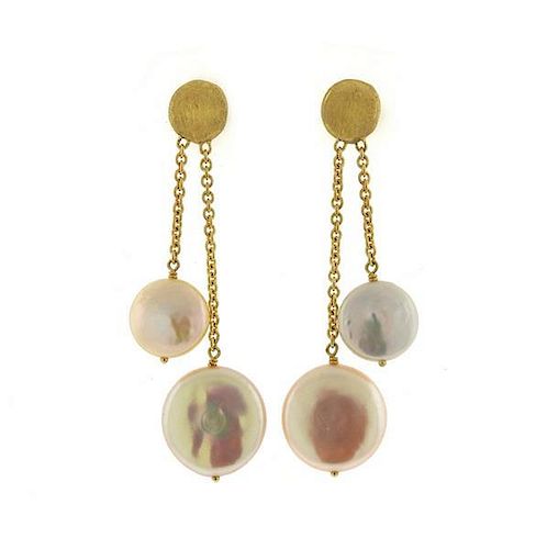 Marco Bicego Jaipur 18K Gold Pearl Double Drop Earrings