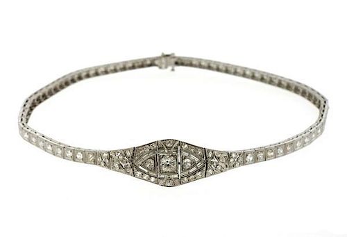 Art Deco Platinum 2.50ctw Diamond Choker Necklace