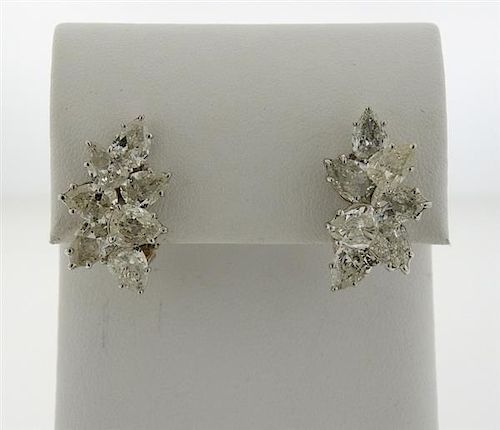 Impressive Platinum 6.00ctw Diamond Cluster Earrings