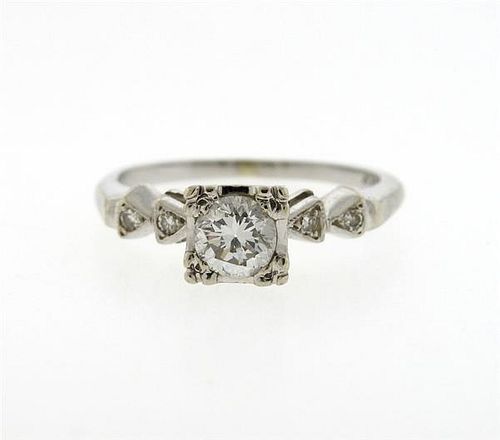 Art Deco 14K Gold Diamond Engagement Ring