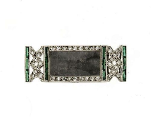 Art Deco Platinum Diamond Emerald Watch Case